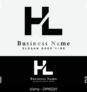 H, l, HL lettre logo Design. Illustration vectorielle de logo initial de l'alphabet HL Illustration de Vecteur