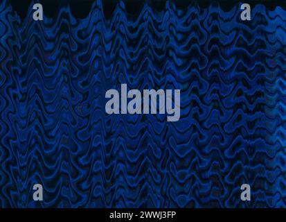 Distorsion numérique de texture glitch vagues noires bleues Banque D'Images