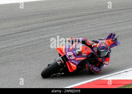 Portimao, Portugal. 24 mars 2024. PORTIMAO, PORTUGAL - 24 MARS : Jorge Martin d'Espagne, Prima Pramac Racing lors du Grand Premio Tissot de Portugal, MotoGP, course à l'Autodromo Internacional do Algarve le 24 mars 2024 à Portimao, Portugal. (Photo de Henk Seppen/Orange Pictures) crédit : Orange pics BV/Alamy Live News Banque D'Images