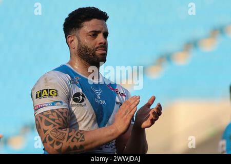 Halifax, Royaume-Uni. 24 mars 2024. Le stade Shay, Halifax, West Yorkshire, 24 mars 2024. Betfred Challenge Cup Halifax Panthers vs Catalan Dragons Kevin Larroyer des Halifax Panthers crédit : Touchlinepics/Alamy Live News Banque D'Images