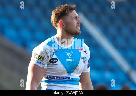 Halifax, Royaume-Uni. 24 mars 2024. Le stade Shay, Halifax, West Yorkshire, 24 mars 2024. Betfred Challenge Cup Halifax Panthers vs Catalan Dragons Greg Eden of Halifax Panthers Credit : Touchlinepics/Alamy Live News Banque D'Images