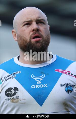 Halifax, Royaume-Uni. 24 mars 2024. Le stade Shay, Halifax, West Yorkshire, 24 mars 2024. Betfred Challenge Cup Halifax Panthers vs Catalan Dragons Olly Davies of Halifax Panthers Credit : Touchlinepics/Alamy Live News Banque D'Images