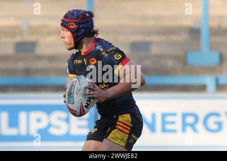 Halifax, Royaume-Uni. 24 mars 2024. Le stade Shay, Halifax, West Yorkshire, 24 mars 2024. Betfred Challenge Cup Halifax Panthers vs Catalan Dragons Tho Fages of Catalans Dragons Credit : Touchlinepics/Alamy Live News Banque D'Images