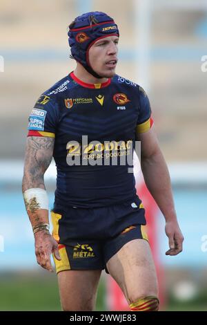 Halifax, Royaume-Uni. 24 mars 2024. Le stade Shay, Halifax, West Yorkshire, 24 mars 2024. Betfred Challenge Cup Halifax Panthers vs Catalan Dragons Tho Fages of Catalans Dragons Credit : Touchlinepics/Alamy Live News Banque D'Images