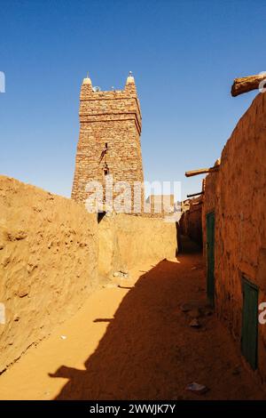 Mauritanie, Chinguetti, mosquée locale Banque D'Images