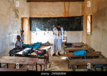 Mauritanie, Chinguetti, école Ntkmkmet Banque D'Images