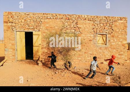 Mauritanie, Chinguetti, école Ntkmkmet Banque D'Images