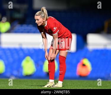 Melissa Lawley de Liverpool Women, lors du match de la FA Women's Super League Everton Women vs Liverpool Women au Goodison Park, Liverpool, Royaume-Uni, 24 mars 2024 (photo de Cody Froggatt/News images) Banque D'Images