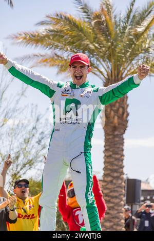 Thermal, CA, États-Unis. 24 mars 2024. ALEX Palou (10 ans) de Barcelone, Espagnol remporte le défi inaugural du Thermal Club $1 million au Thermal Club de Thermal, CA. (Crédit image : © Grindstone Media Group/ASP) USAGE ÉDITORIAL SEULEMENT! Non destiné à UN USAGE commercial ! Crédit : ZUMA Press, Inc/Alamy Live News Banque D'Images