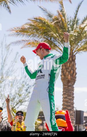 Thermal, CA, États-Unis. 24 mars 2024. ALEX Palou (10 ans) de Barcelone, Espagnol remporte le défi inaugural du Thermal Club $1 million au Thermal Club de Thermal, CA. (Crédit image : © Grindstone Media Group/ASP) USAGE ÉDITORIAL SEULEMENT! Non destiné à UN USAGE commercial ! Crédit : ZUMA Press, Inc/Alamy Live News Banque D'Images