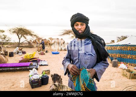 Mauritanie, environs de M'Haireth, portrait Banque D'Images