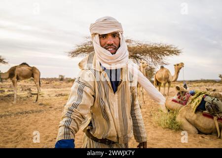 Mauritanie, environs de M'Haireth, portrait Banque D'Images