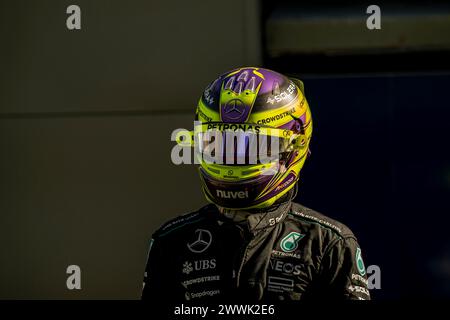 Melbourne, Australie, 23 mars, Lewis Hamilton, du Royaume-Uni, concourt pour Mercedes F1. Qualifications, manche 03 du championnat de formule 1 2024. Crédit : Michael Potts/Alamy Live News Banque D'Images