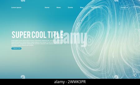 Page d'arrivée conception abstraite avec élément sphérique. Modèle pour site Web ou application. Illustration de Vecteur