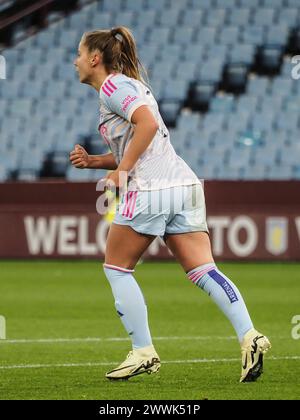 Birmingham, Royaume-Uni. 24 mars 2024. Birmingham, Angleterre, 24 mars 2024 : Victoria Pelova (21 Arsenal) célèbre avoir marqué l'égaliseur pour Arsenal lors du match de Super League féminine Barclays FA entre Aston Villa et Arsenal à Villa Park à Birmingham, Angleterre (Natalie Mincher/SPP) crédit : SPP Sport Press photo. /Alamy Live News Banque D'Images