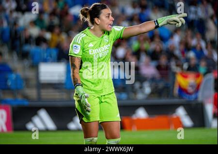 Valdebebas, Madrid, Espagne. 24 mars 2024. MADRID, ESPAGNE - 24 MARS : Misa Rodr'guez du Real Madrid crie lors du match de la Ligue F espagnole WomenÃs entre le Real Madrid et le FC Barcelone à l'Estadio Alfredo Di Stefano le 24 mars 2024 à Madrid, Espagne. (Crédit image : © Alberto Gardin/ZUMA Press Wire) USAGE ÉDITORIAL SEULEMENT! Non destiné à UN USAGE commercial ! Banque D'Images