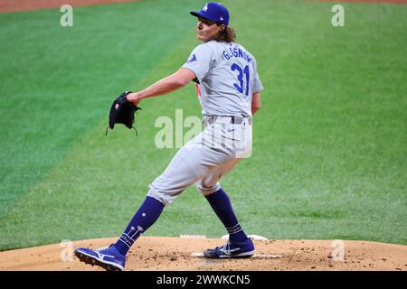 Gocheok Sky Dome, Séoul, Corée du Sud. 20 mars 2024. Tyler Glasnow (Dodgers), 20 MARS 2024 - Baseball : MLB World Tour Seoul Series match d'ouverture 1 entre les Padres de San Diego et les Dodgers de Los Angeles au Gocheok Sky Dome, Séoul, Corée du Sud. Crédit : Naoki Nishimura/AFLO SPORT/Alamy Live News Banque D'Images