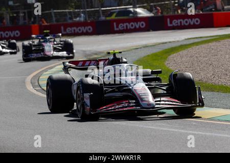 Albert Park, Australie, 24 mars 2024. Allemagne Nico Hülkenberg au volant de l'écurie MoneyGram Haas F1 Team aux États-Unis lors du Rolex Australian Grand Prix de F1 sur le circuit du Grand Prix de Melbourne le 24 mars 2024 à Albert Park, en Australie. Crédit : Dave Hewison/Speed Media/Alamy Live News Banque D'Images