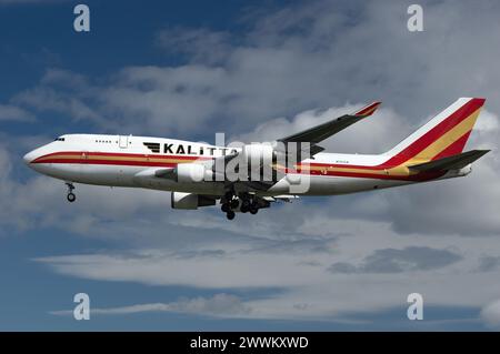 Kalitta Air N741CK, Boeing 747 montré arrivant à l'aéroport international de Los Angeles, LAX. Banque D'Images