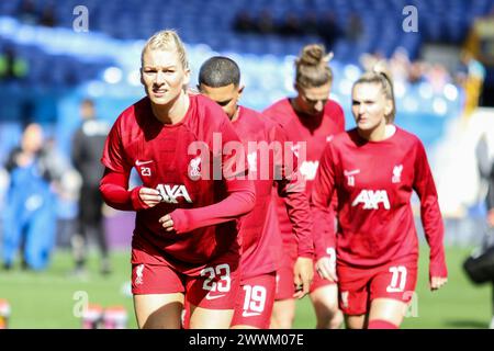 Liverpool, Royaume-Uni. 24 mars 2024. Goodison Park, Liverpool, Angleterre, 24 mars 2024 : Gemma Bonner (23 Liverpool) avant le match de Super League Barclays FA Womens entre Everton et Liverpool au Goodison Park à Liverpool, Angleterre, le 24 mars 2024. (Sean Chandler/SPP) crédit : photo de presse sportive SPP. /Alamy Live News Banque D'Images