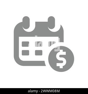 Icône de vecteur de calendrier financier. Symbole de planification financière et monétaire. Illustration de Vecteur