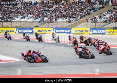 Portimao, Portugal. 24 mars 2024. Vue générale de la star de la course MotoGP du Grand Prix de Tissot du Portugal le 24 mars 2024, qui s'est tenue sur le circuit International de l'Algarve à Portimao, Portugal. (Photo de Henrique Casinhas/SOPA images/SIPA USA) crédit : SIPA USA/Alamy Live News Banque D'Images