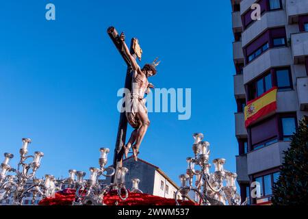Procession de la semaine Sainte à Oviedo, Fraternité des étudiants, Asturies. Espagne. Banque D'Images