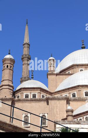 Grande mosquée de Muhammad Ali Pacha dans l'ancienne Citadelle du Caire, Egypte, Afrique du Nord. Monument célèbre du Caire - ottoman ère ère Albâtre Mosquée dans la Citadelle Banque D'Images