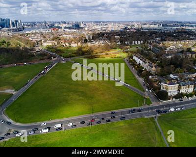 Vue aérienne de Blackheath Common, Greenwich, Angleterre Banque D'Images