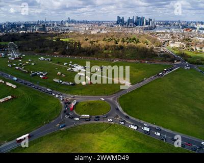 Vue aérienne de Blackheath Common, Greenwich, Angleterre Banque D'Images