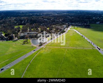 Vue aérienne de Blackheath Common, Greenwich, Angleterre Banque D'Images