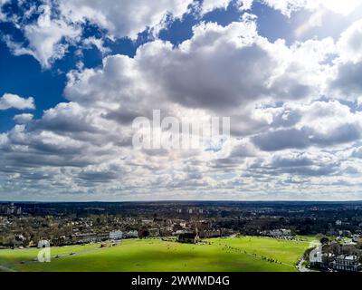 Vue aérienne de Blackheath Common, Greenwich, Angleterre Banque D'Images