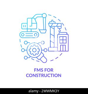 Icône de concept de gradient bleu FMS pour construction Illustration de Vecteur