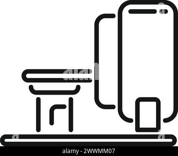 Vecteur de contour d'icône d'appareil irm clinique. Diagnostic sanitaire. Thérapeutique médicamenteuse Illustration de Vecteur