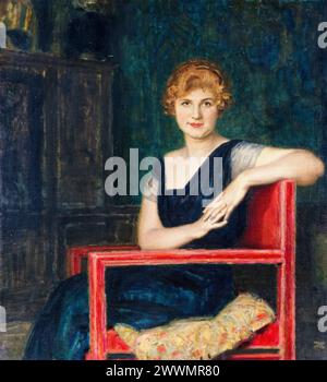 Franz von Stuck, Portrait d'une dame, peinture à l'huile sur toile, 1916-1918 Banque D'Images