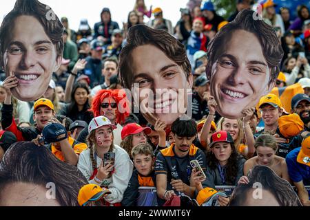 AUSTRALIE ALBERT PARK CIRCUIT, AUSTRALIE - 24 MARS : Oscar Piastri, McLaren F1 MCL60 lors du Grand Prix d'Australie à l'Australie Albert Park circuit le dimanche 24 mars 2024 à Melbourne, Australie. (Photo de Michael Potts/BSR Agency) crédit : BSR Agency/Alamy Live News Banque D'Images