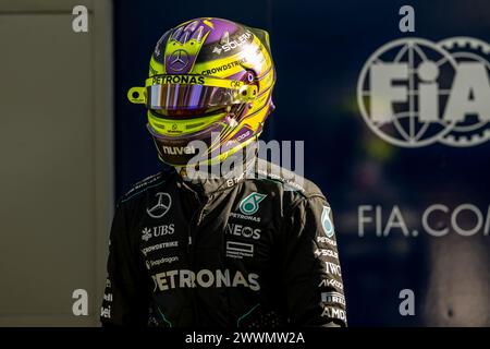 AUSTRALIE ALBERT PARK CIRCUIT, AUSTRALIE - 23 MARS : Lewis Hamilton, Mercedes F1 W14 lors du Grand Prix d'Australie à Australia Albert Park circuit le samedi 23 mars 2024 à Melbourne, Australie. (Photo de Michael Potts/BSR Agency) crédit : BSR Agency/Alamy Live News Banque D'Images