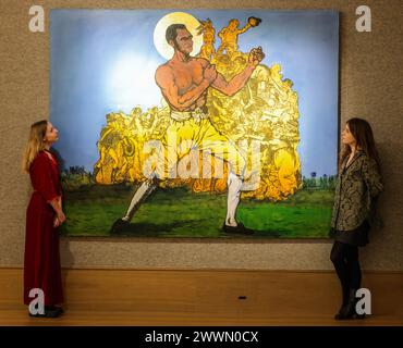 Bonhams, Londres, Royaume-Uni. 25 mars 2024. GodfriedLDonker, la terreur noire huile sur toile est £7 000-10-000 London.vente le mercredi 27 mars à London.Paul Quezada-Neiman/Alamy Live News Credit : Paul Quezada-Neiman/Alamy Live News Banque D'Images