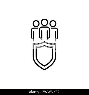 Icône de soins communautaires, sécurité des personnes, sauvegarde de groupe de personnes, équipe de protection, symbole plat - illustration vectorielle Illustration de Vecteur