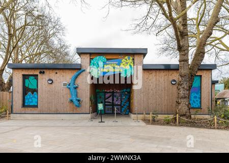 ZSL London Zoo, Londres, Royaume-Uni. 25 mars 2024. Le zoo de Londres ouvre la vie secrète des reptiles et des amphibiens, un tout nouveau foyer pour les reptiles et les amphibiens du zoo de Londres, et un centre pour les efforts mondiaux de conservation du zoo de Londres pour ces espèces. Abrite plus de 30 espèces, dont des grenouilles, des geckos, des tortues et des crocodiles en danger critique. La vie secrète des reptiles et des amphibiens sera ouverte au public le vendredi 29 mars 2024. Photo par Amanda Rose/Alamy Live News Banque D'Images