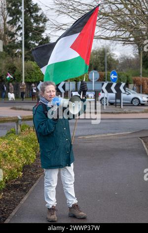 23 mars 2024. Tesco, Forres, Moray, Écosse. Voici la campagne de solidarité de la Palestine écossaise qui proteste au Tesco Store à Forres le samedi 23 Marc Banque D'Images