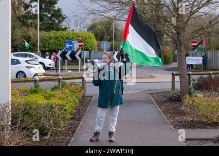 23 mars 2024. Tesco, Forres, Moray, Écosse. Voici la campagne de solidarité de la Palestine écossaise qui proteste au Tesco Store à Forres le samedi 23 Marc Banque D'Images