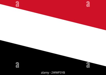 Drapeau Yémen - découpe rectangulaire du drapeau vectoriel pivoté. Illustration de Vecteur