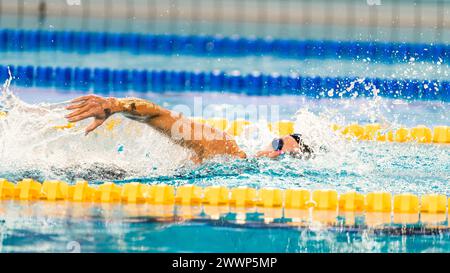 Mary Sophie HARVEY (CAN), finale féminine du 200m médley, lors du Giant Open 2024, épreuve de natation le 24 mars 2024 au Dôme à Saint-Germain-en-Laye, France - photo Alexandre Martins/DPPI crédit : DPPI Media/Alamy Live News Banque D'Images