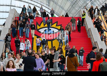 Leipziger Buchmesse 2024, Messe à Leipzig. Foto : Glashalle *** salon du livre de Leipzig 2024, salon du verre photo de Leipzig Banque D'Images