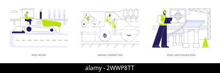 Illustrations vectorielles abstraites de concept de construction d'infrastructure. Illustration de Vecteur