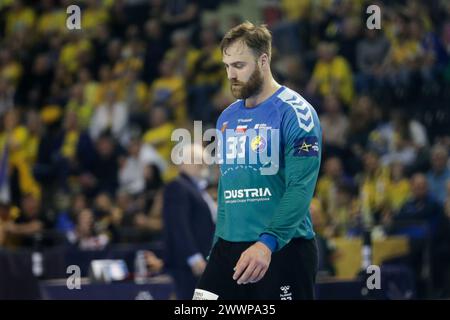 Kielece, Pologne. 29 février 2024. Andreas Wolff de Industria Kielce vu lors du match de Ligue des champions de l'EHF entre Industria Kielce et Kolstad Handball à Hala Legionów à Kielce. Scores finaux ; Industria Kielce 31 : 23 Kolstad Handball. Crédit : SOPA images Limited/Alamy Live News Banque D'Images