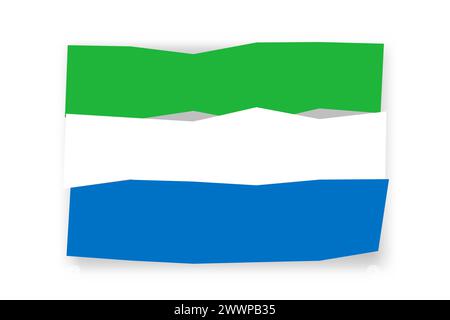 Drapeau Sierra Leone - mosaïque de drapeau élégant de papiers découpés colorés. Illustration vectorielle avec ombre déposée isolée sur fond blanc Illustration de Vecteur