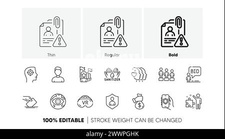 Icônes de pot-de-vin, féminisme et enchères. Pour l'application Web, impression. Icônes de ligne. Vecteur Illustration de Vecteur