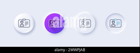 Icône de ligne de carte d'identité. Signe profil utilisateur. Icônes de ligne. Vecteur Illustration de Vecteur